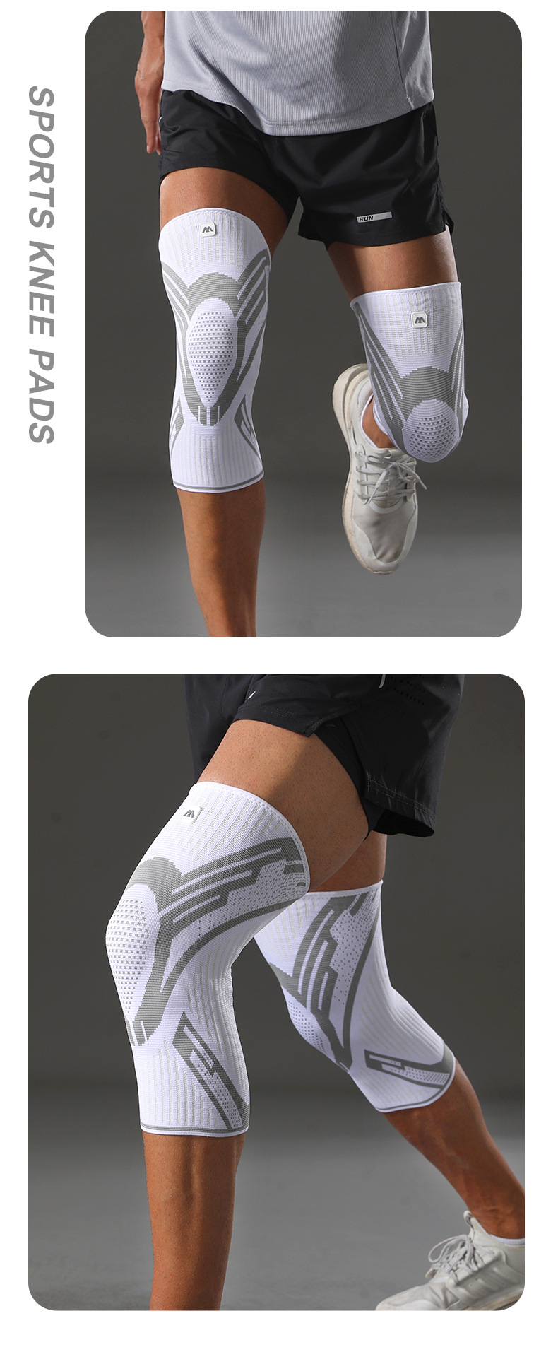 Nylon Four-way Stretch Knitted Sports Silicone Knee Brace