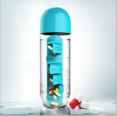 2-in-1 Water Bottle with a Built-in Pill Organizer 1 2-in-1 Water Bottle with a Built-in Pill Organizer