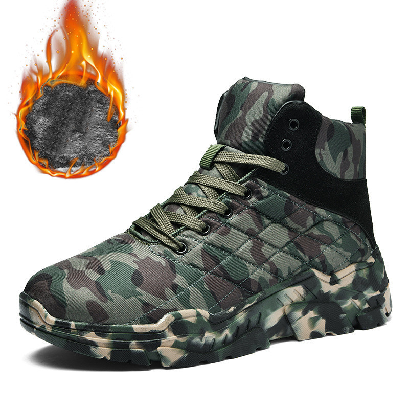 Snow Boots High Top Plus Velvet Shoes Waterproof Wear Resistant Hiking Shoes 3 Snow Boots High Top Plus Velvet Shoes Waterproof Wear Resistant Hiking Shoes - Image 3