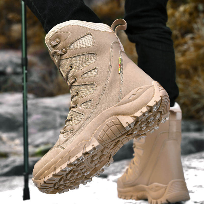 Hi-top Hiking Shoes Men's Breathable Rugged Terrain Boots 4 Hi-top Hiking Shoes Men's Breathable Rugged Terrain Boots - Image 4