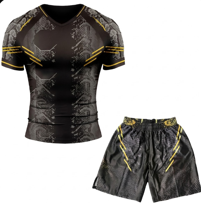 Fight Day Muay Thai Training Set – Unisex Short-Sleeve Top & Shorts in Polyester with Spandex Lining 4 Fight Day Muay Thai training set - image 1