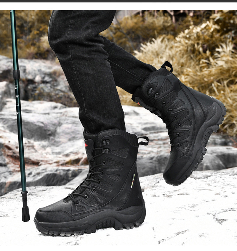 Hi-top Hiking Shoes Men's Breathable Rugged Terrain Boots 23 Men’s hi-top hiking shoes side view