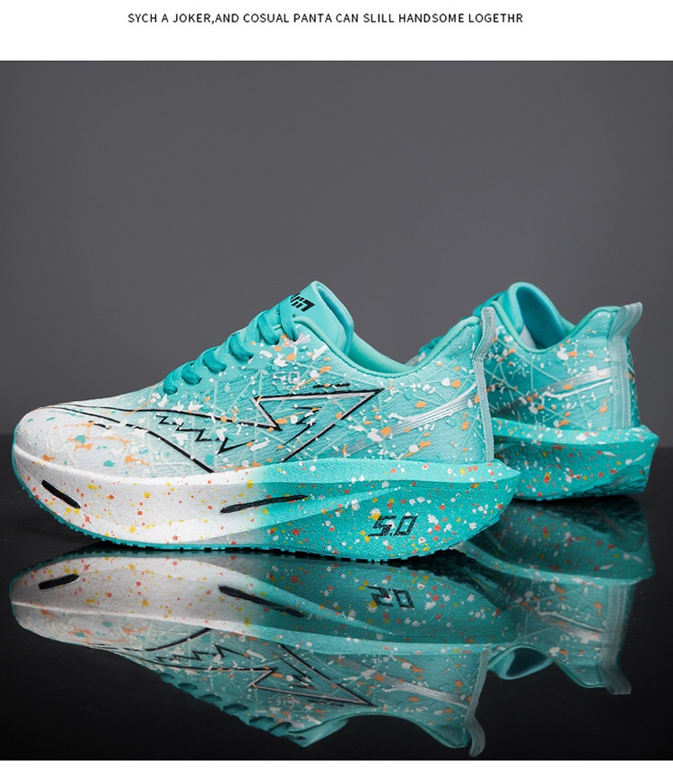 Iridescent running shoes front view