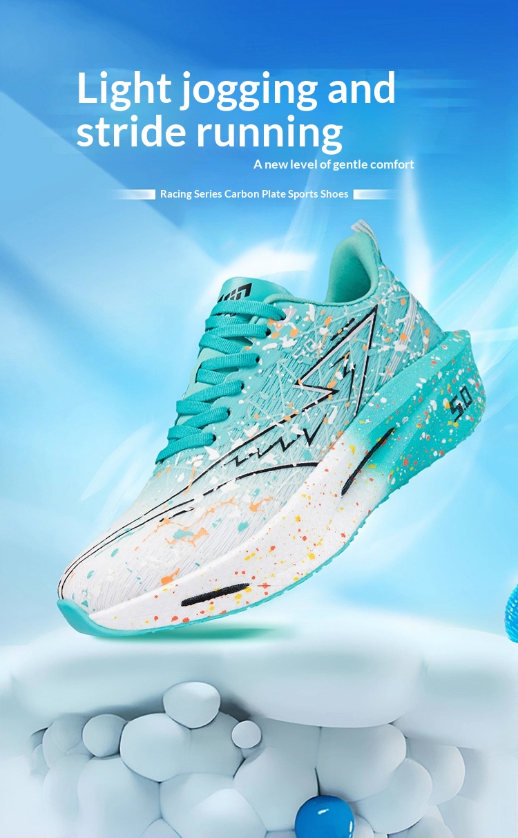 Iridescent running shoes track use