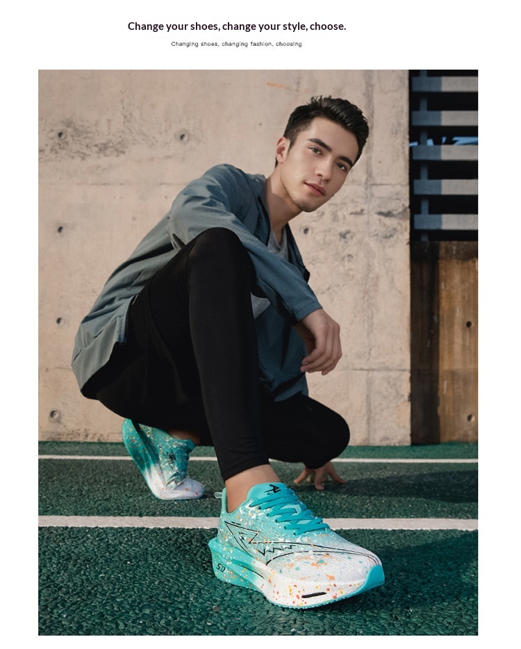 Iridescent mesh running shoes upper