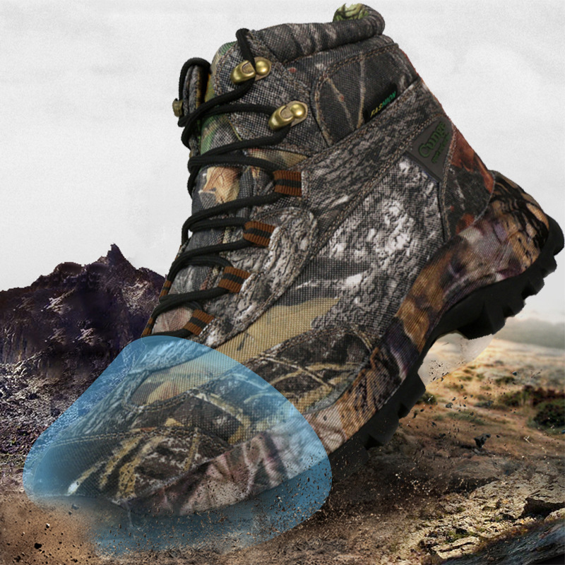 Men's high top waterproof hiking shoes plus size 22 Men’s waterproof hiking shoes upper detail