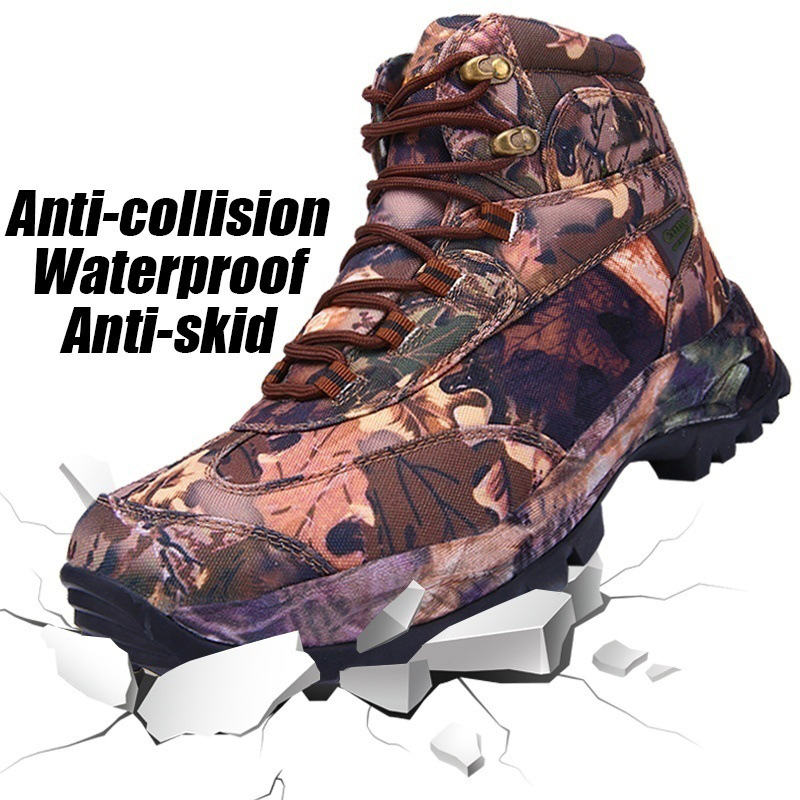 Men's high top waterproof hiking shoes plus size 23 Men’s high top hiking shoes full view