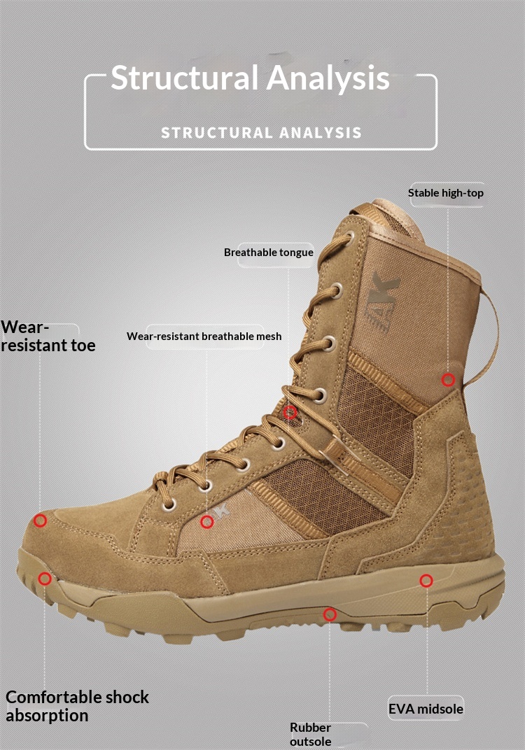 Men's Outdoor Waterproof Hiking & Combat Boots 38 Men’s combat hiking boots side view