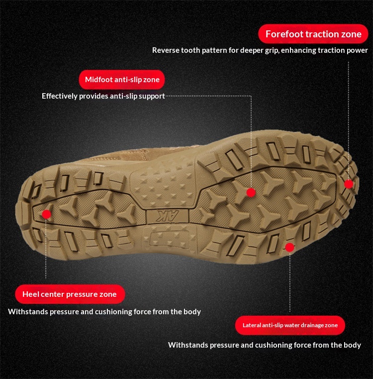 Men's Outdoor Waterproof Hiking & Combat Boots 39 Men’s waterproof boots sole detail