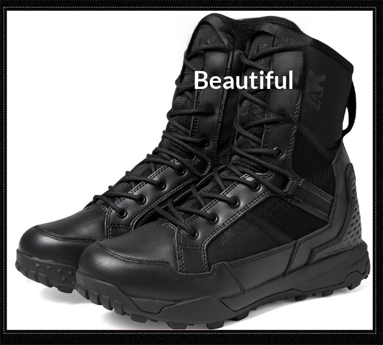 Men's Outdoor Waterproof Hiking & Combat Boots 43 Waterproof outdoor boots detail