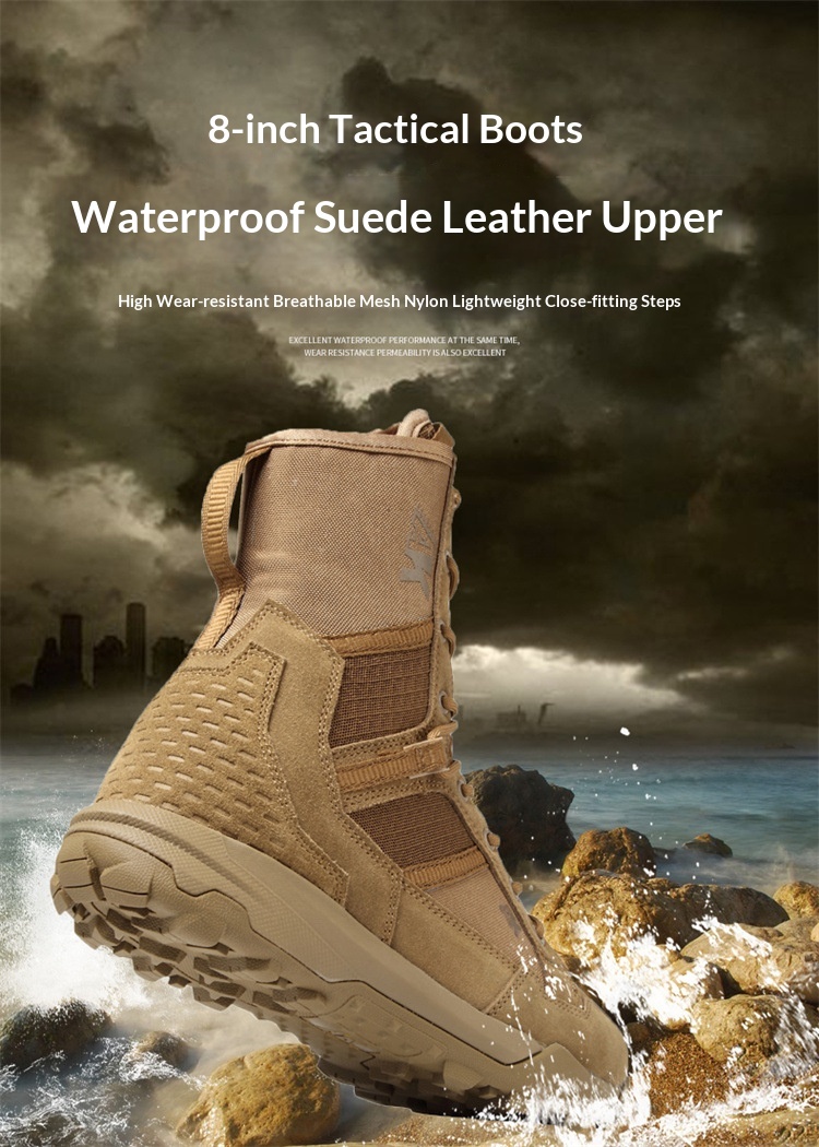 Men's Outdoor Waterproof Hiking & Combat Boots 44 Men’s hiking boots rear view
