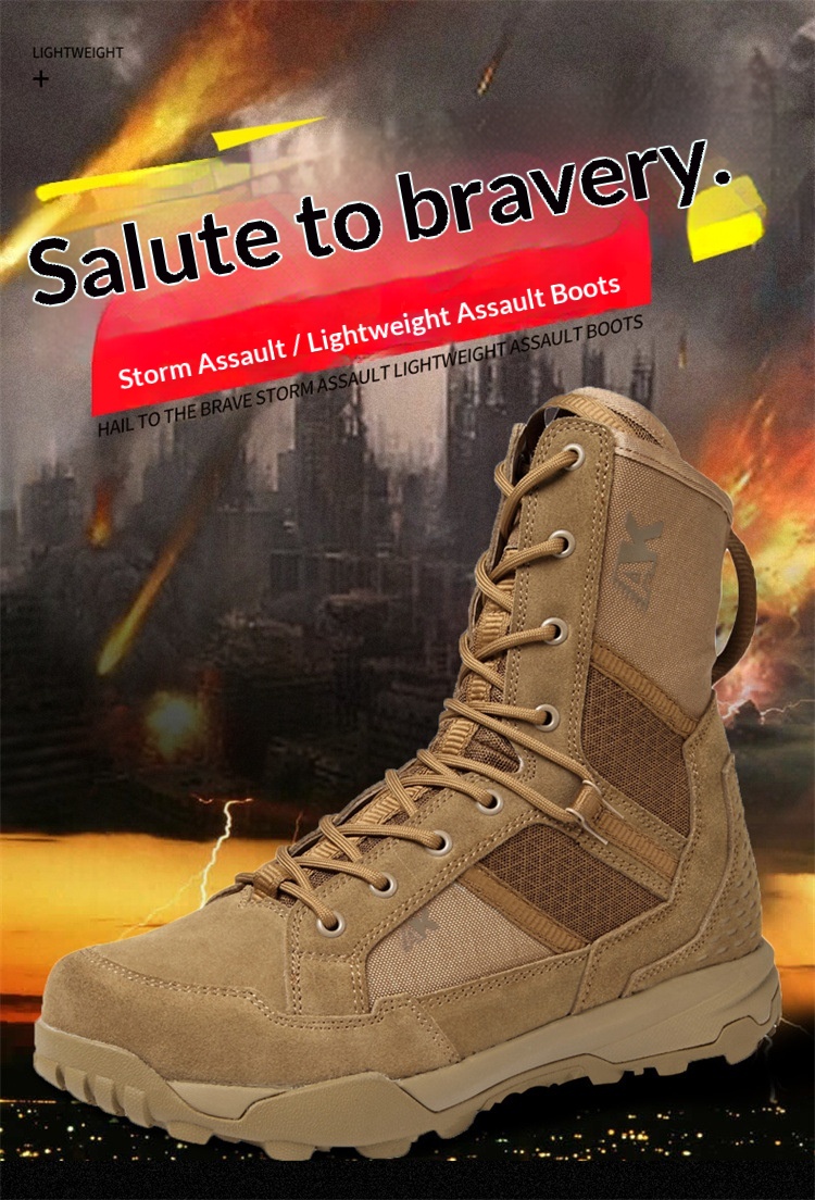 Men's Outdoor Waterproof Hiking & Combat Boots 30 Men’s hiking boots upper detail