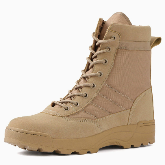 Rugged terrain boots upper detail