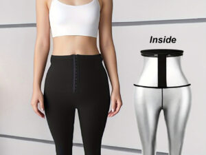 Women’s High-Waist Sauna Sweat Pants – Adjustable Thermo Compression Slimming Leggings