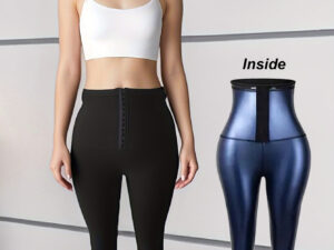 Women’s High-Waist Sauna Sweat Pants – Adjustable Thermo Compression Slimming Leggings