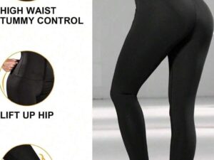 Women’s High-Waist Sauna Sweat Pants – Adjustable Thermo Compression Slimming Leggings
