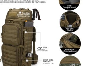 Tactical mountaineering backpack 36L-55L - view 3